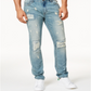 Calça jeans masculina American Rag Vintage Wash Distressed Azul Tamanho 31x32