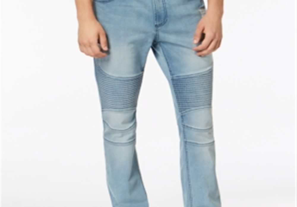 Calça Jeans Moto Destroyed Stretch Slim Fit Masculina American Rag Azul Tamanho 31x32