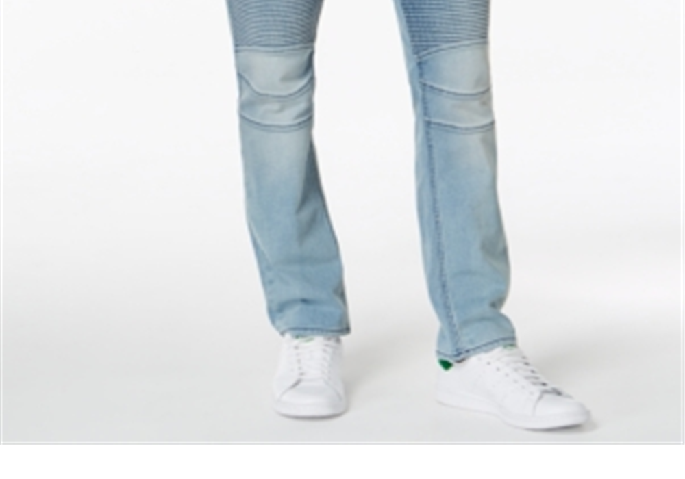 Calça Jeans Moto Destroyed Stretch Slim Fit Masculina American Rag Azul Tamanho 31x32