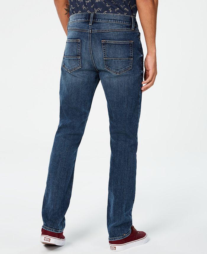 Calça jeans Tyler Straight-Fit masculina American Rag com rebite reciclado azul tamanho 31x32