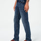 Calça jeans Tyler Straight-Fit masculina American Rag com rebite reciclado azul tamanho 31x32
