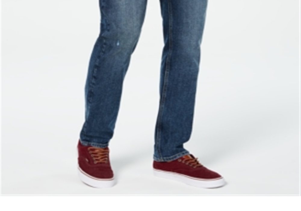 Calça jeans Tyler Straight-Fit masculina American Rag com rebite reciclado azul tamanho 31x32