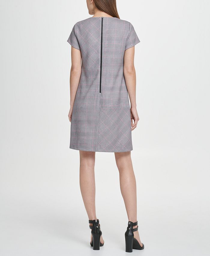 Vestido estampado masculino de manga curta feminino DKNY cinza tamanho 6