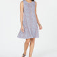 Vestido rodado sem mangas estampado estilo &amp; co azul tamanho XS