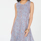 Vestido rodado sem mangas estampado estilo &amp; co azul tamanho XS