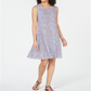 Vestido rodado sem mangas estampado estilo &amp; co azul tamanho XS