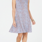 Vestido rodado sem mangas estampado estilo &amp; co azul tamanho XS