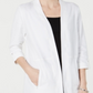 Cardigan Karen Scott com bolso e zíper, branco, tamanho GG