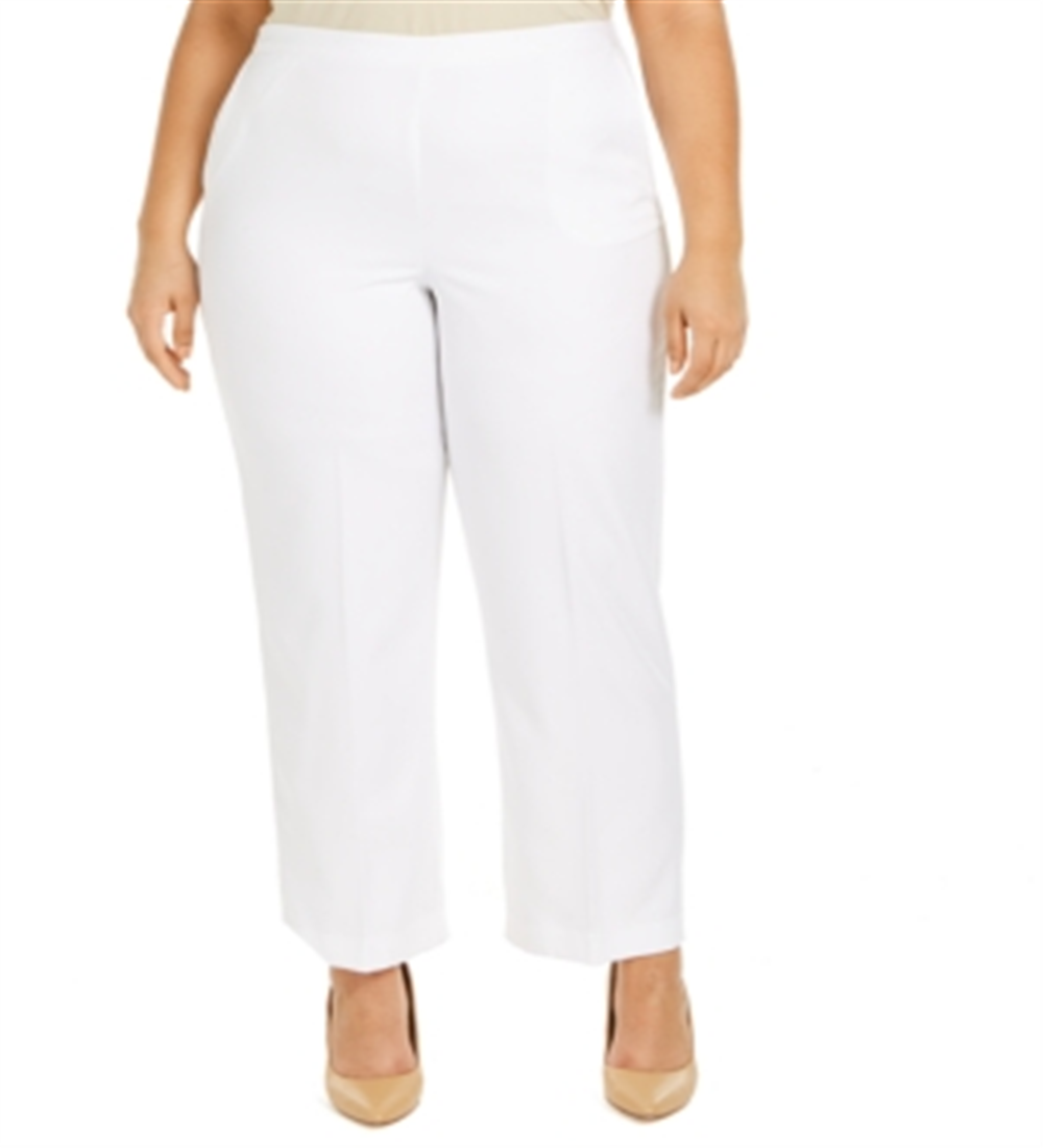 Calça feminina Alfred Dunner Ship Shape, branca, tamanho 20W