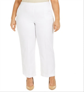 Calça feminina Alfred Dunner Ship Shape, branca, tamanho 20W