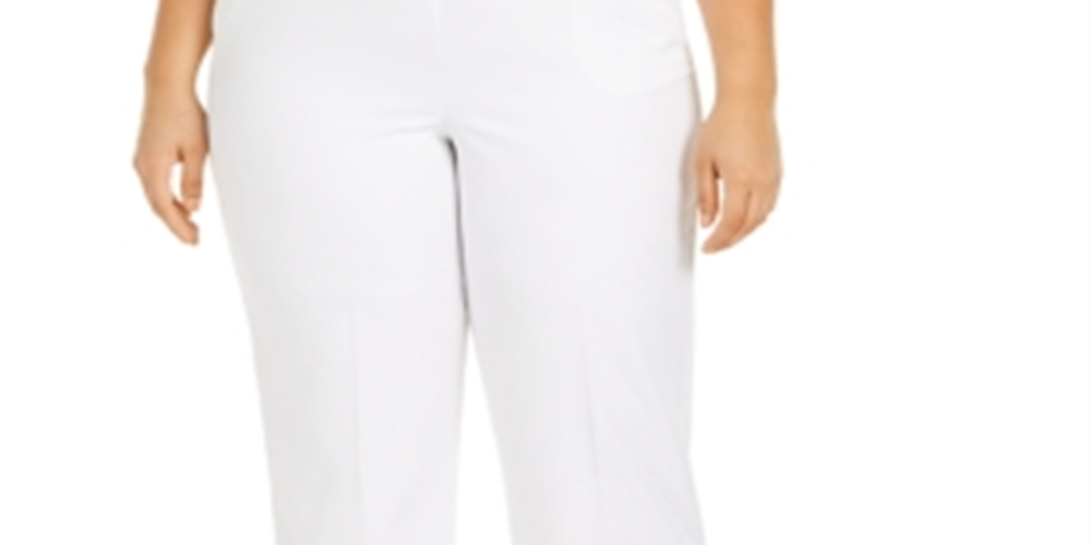 Calça feminina Alfred Dunner Ship Shape, branca, tamanho 20W