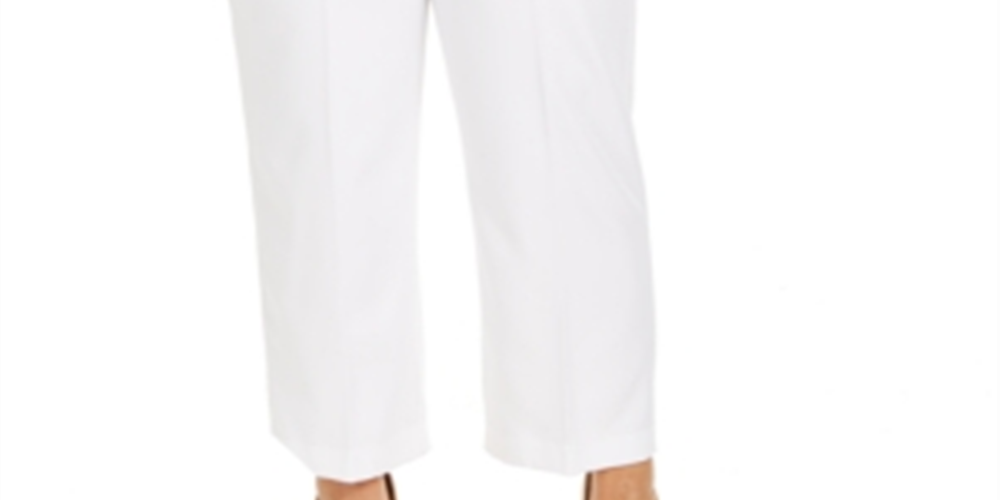 Calça feminina Alfred Dunner Ship Shape, branca, tamanho 20W