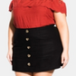 Mini-saia feminina City Chic preta tamanho 20W