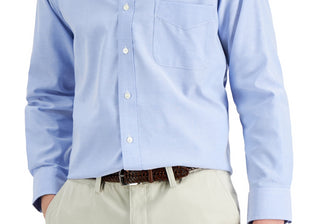 Camisa social masculina Club Room Regular Fit Pinpoint Azul Tamanho 16,5 34/35