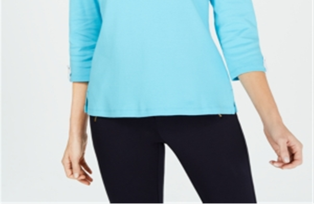 Blusa Karen Scott Cotton com detalhes em ilhós, tamanho P