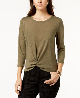 INC International Concepts Acid Wash Chain-Link Hoodie Faux-Fur Forrado Sweater Jacket Verde Tamanho P/GG