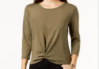 INC International Concepts Acid Wash Chain-Link Hoodie Faux-Fur Forrado Sweater Jacket Verde Tamanho P/GG