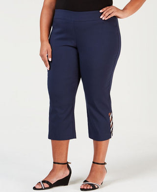 Jm Collection Top com buraco de fechadura e ferragens embelezadas, preto, tamanho 3X