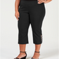 Jm Collection Top com buraco de fechadura e ferragens embelezadas, preto, tamanho 3X