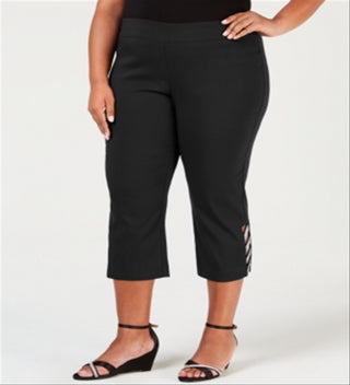 Jm Collection Top com buraco de fechadura e ferragens embelezadas, preto, tamanho 3X
