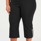 Jm Collection Top com buraco de fechadura e ferragens embelezadas, preto, tamanho 3X