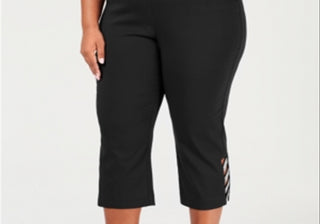 Jm Collection Top com buraco de fechadura e ferragens embelezadas, preto, tamanho 3X