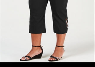 Jm Collection Top com buraco de fechadura e ferragens embelezadas, preto, tamanho 3X
