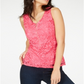 Blusa Thalia Sodi com zíper frontal e renda rosa, tamanho XS