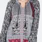 Blusa camponesa com estampa de manga sino e estampa pequena Style &amp; Co., vários tamanhos P/M
