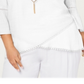 Jm Collection Plus Size Crossover-Hem Colar Top Branco Tamanho 1X
