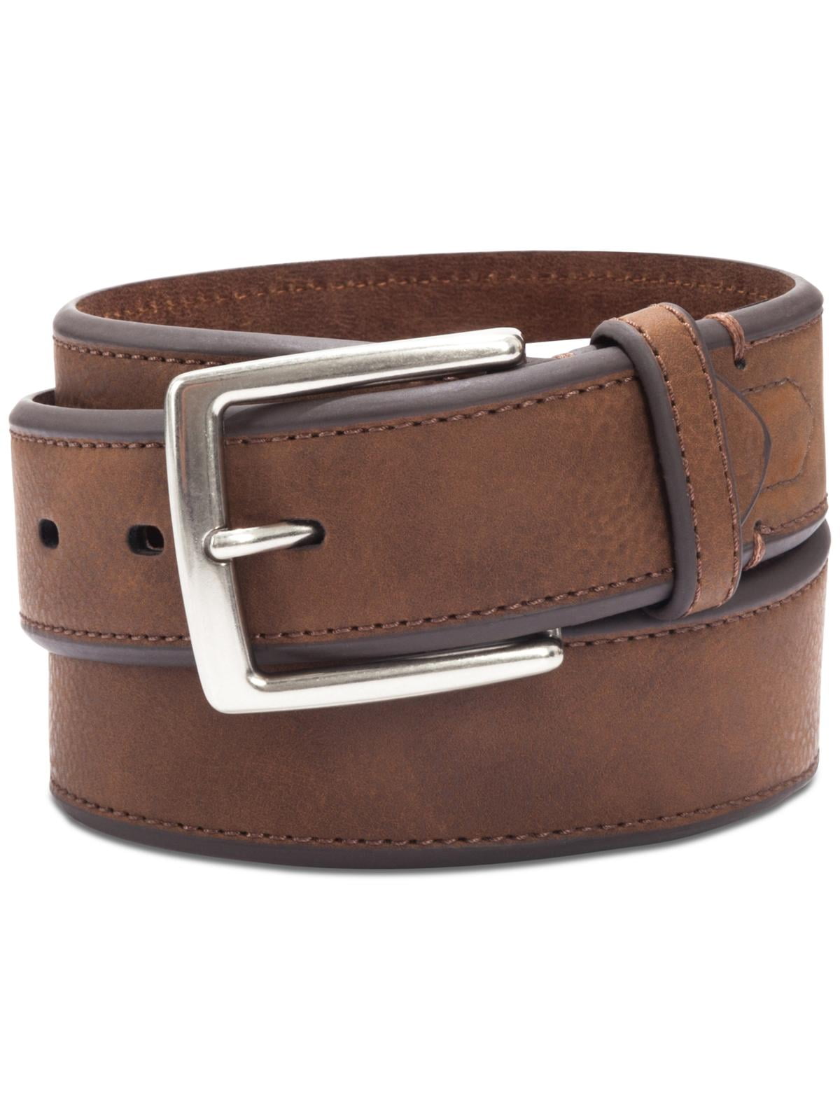 Cinto casual masculino Club Room com borda chanfrada, marrom, tamanho 44