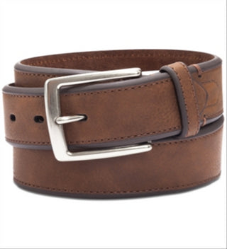 Cinto casual masculino Club Room com borda chanfrada, marrom, tamanho 44