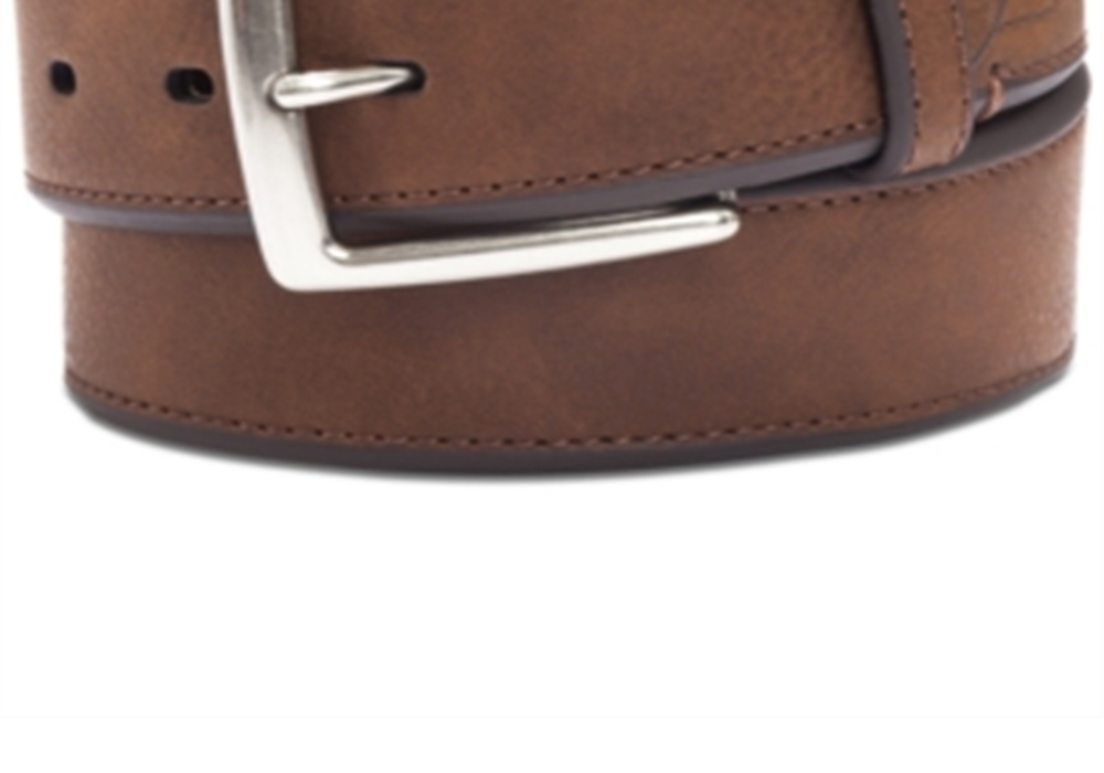 Cinto casual masculino Club Room com borda chanfrada, marrom, tamanho 44