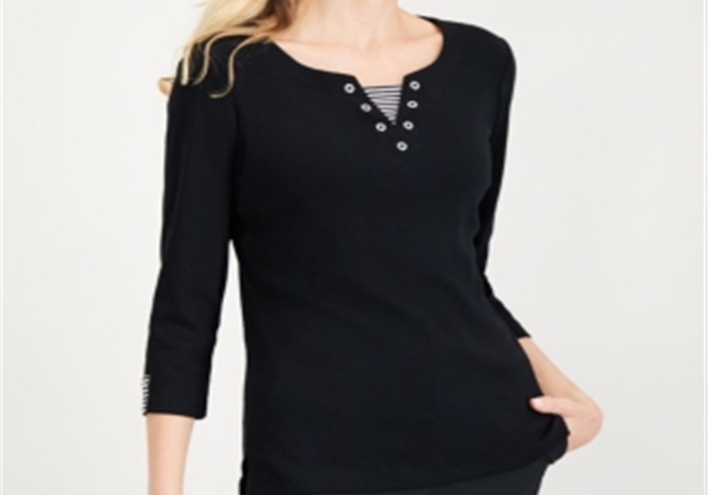Vestido sem mangas em camadas, preto, tamanho XL, da Style &amp; Co.