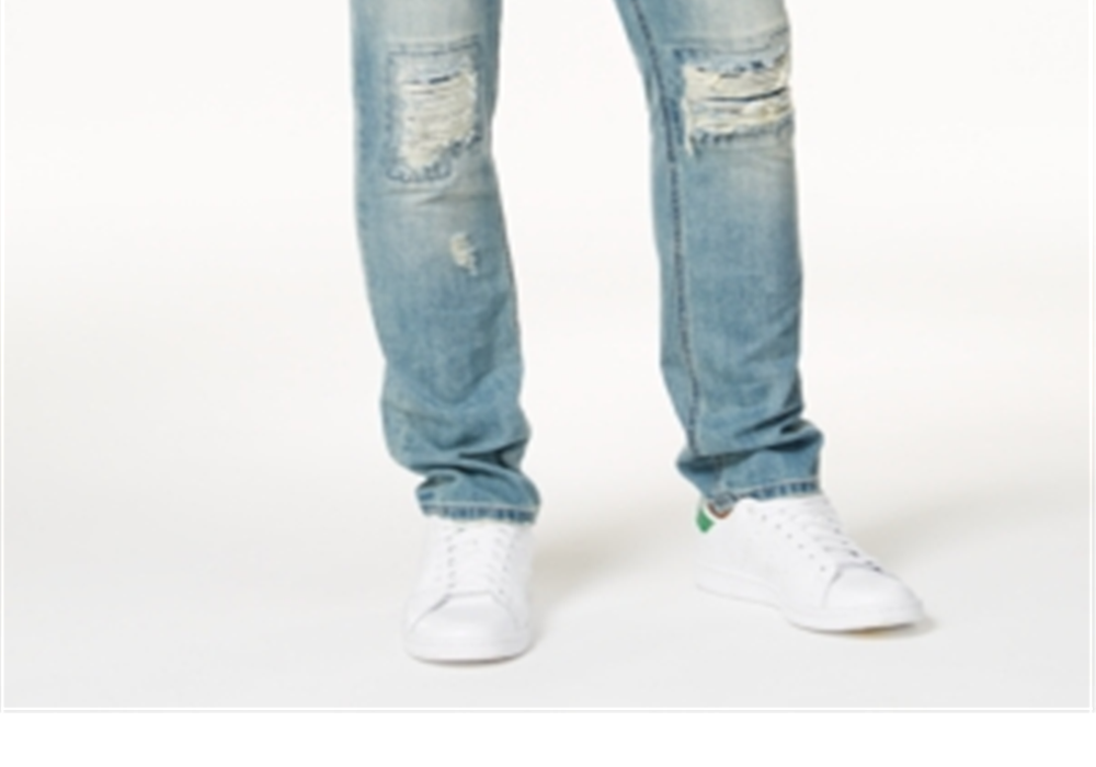 Calça jeans masculina American Rag Vintage Wash Distressed Azul Tamanho 32x30