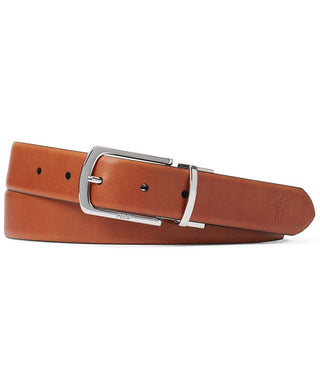 Cinto reversível de couro masculino Polo Ralph Lauren, marrom, tamanho 38 Reg
