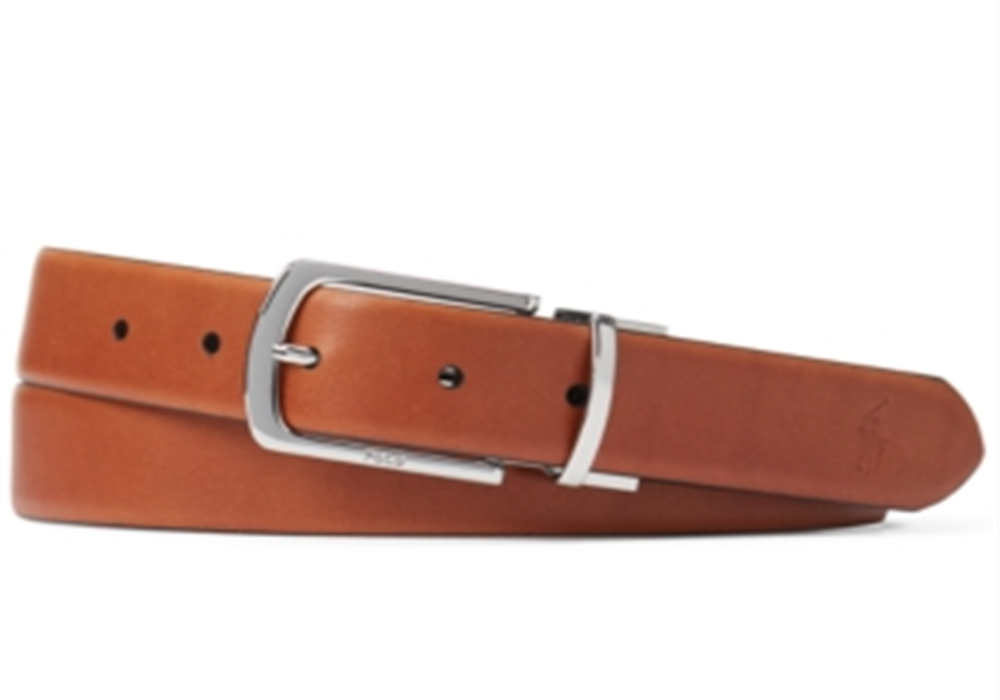 Cinto reversível de couro masculino Polo Ralph Lauren, marrom, tamanho 38 Reg