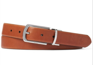 Cinto reversível de couro masculino Polo Ralph Lauren, marrom, tamanho 38 Reg