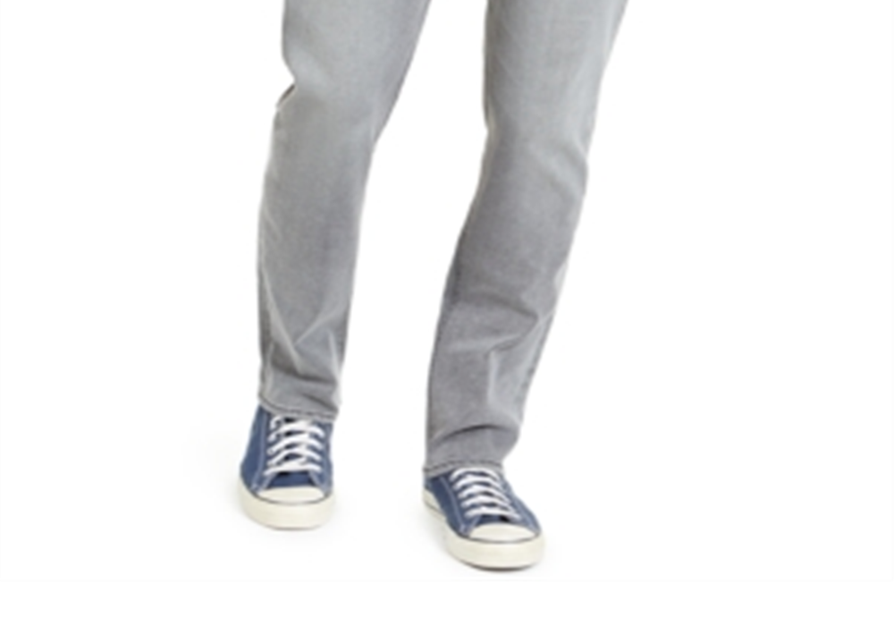 Calça jeans masculina American Rag Iron Stretch reciclada com rebite cinza tamanho 29x30