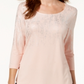 Camiseta estampada feminina JM Collection bege tamanho X-Large
