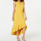 Thalia Sodi Vestido longo sem mangas com babados, amarelo, tamanho grande