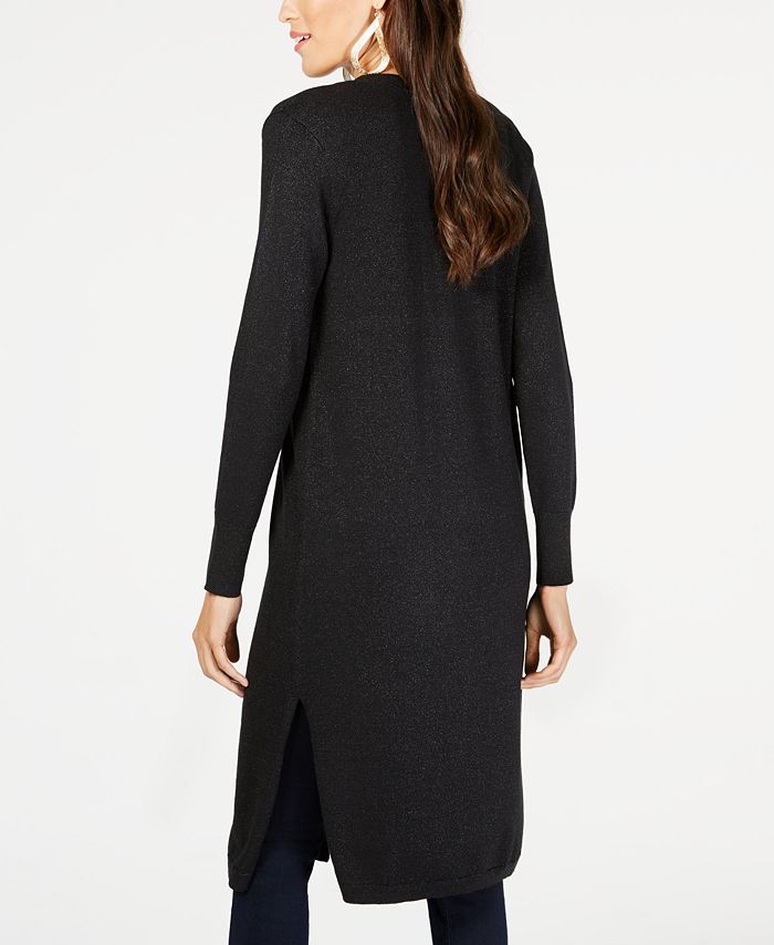 Thalia Sodi Cardigan Lurex Duster Feminino Preto Tamanho XX-G