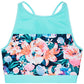 Top de biquíni com estampa floral ID Ideology Big Girl, azul, tamanho pequeno