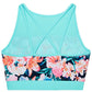 Top de biquíni com estampa floral ID Ideology Big Girl, azul, tamanho pequeno
