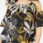 Blusa feminina Thalia Sodi estampada com ombros descobertos, preta, tamanho médio