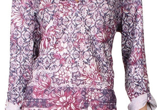 Blusa feminina estilo &amp; co com mangas bufantes e decote aberto, roxa, tamanho extragrande