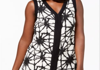 JM Collection Blusa texturizada estampada feminina preta tamanho X-G