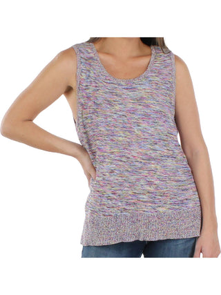 Colete suéter feminino estilo &amp; co com fenda lateral alta e baixa, cinza, tamanho pequeno