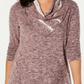 Blusa feminina com decote drapeado, tamanho X-G, vermelha, estilo &amp; co