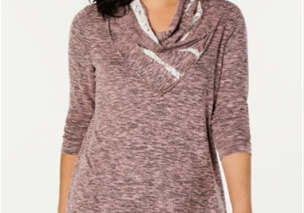 Blusa feminina com decote drapeado, tamanho X-G, vermelha, estilo &amp; co